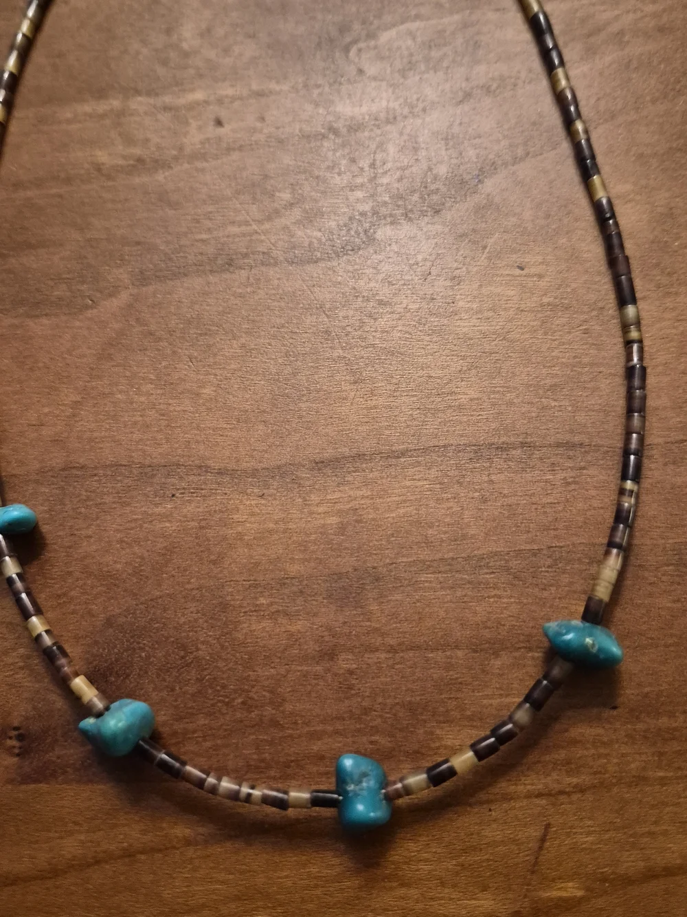 Puka Shell Turquoise and Brown Beaded Necklaces - Picture 4 of 13